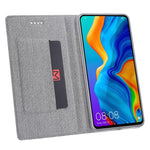 VILI DMX Cross Texture Card Holder Leather Stand Case for Huawei P Smart Z