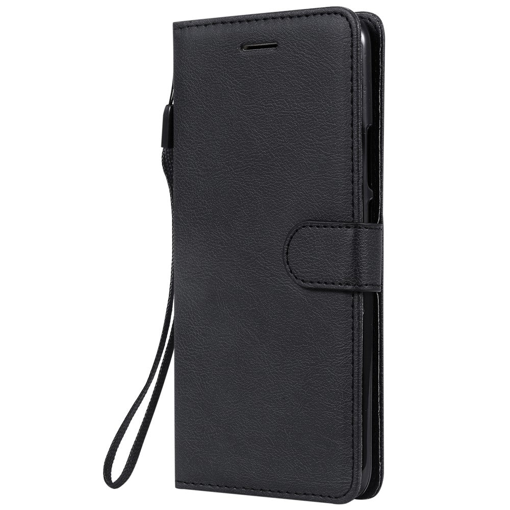 For Huawei Honor 9X (Global) /  P Smart Z / Y9 Prime 2019 / Enjoy 10 Plus Case Solid Color Leather Mobile Cover Wallet Stand with Strap