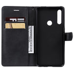 For Huawei Honor 9X (Global) /  P Smart Z / Y9 Prime 2019 / Enjoy 10 Plus Case Solid Color Leather Mobile Cover Wallet Stand with Strap
