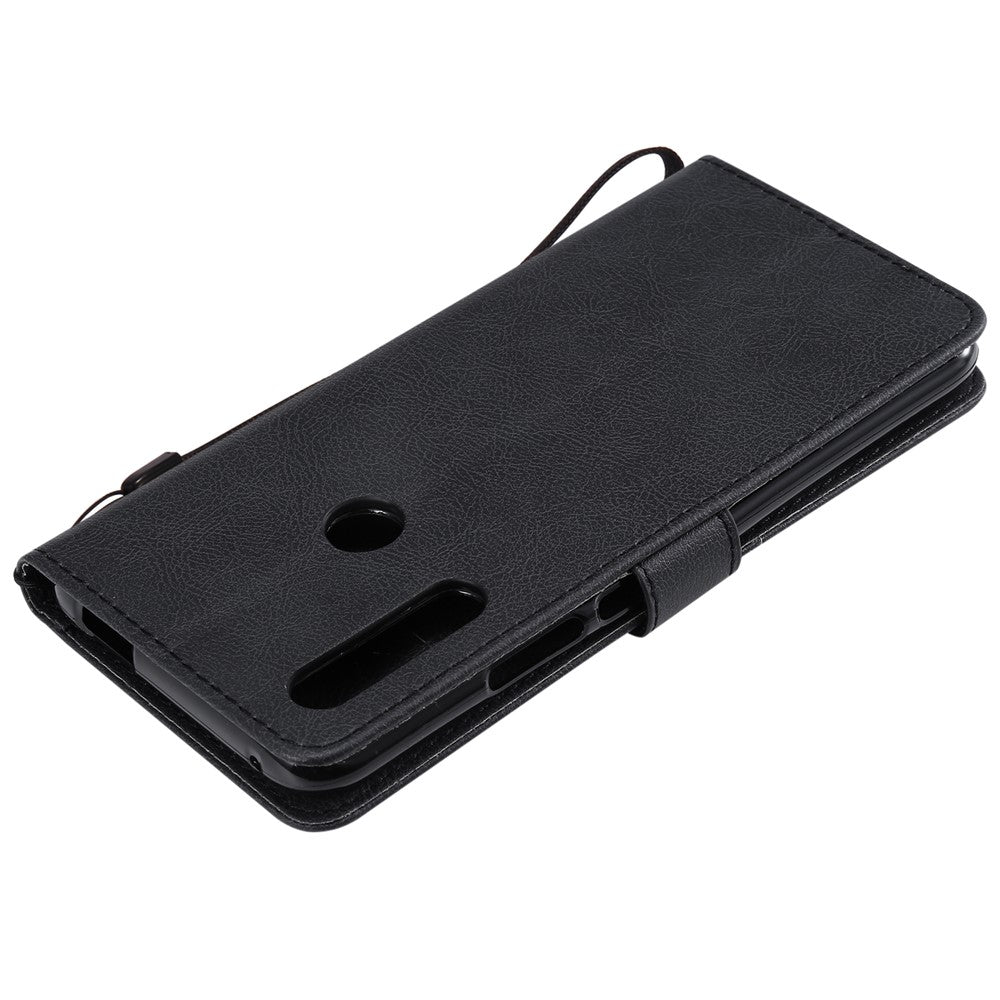 For Huawei Honor 9X (Global) /  P Smart Z / Y9 Prime 2019 / Enjoy 10 Plus Case Solid Color Leather Mobile Cover Wallet Stand with Strap