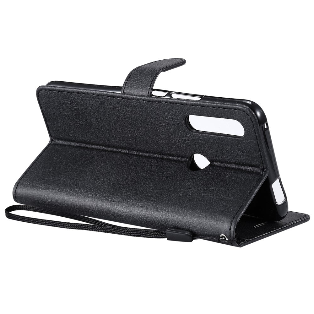 For Huawei Honor 9X (Global) /  P Smart Z / Y9 Prime 2019 / Enjoy 10 Plus Case Solid Color Leather Mobile Cover Wallet Stand with Strap