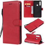 For Huawei Honor 9X (Global) /  P Smart Z / Y9 Prime 2019 / Enjoy 10 Plus Case Solid Color Leather Mobile Cover Wallet Stand with Strap
