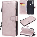 For Huawei Honor 9X (Global) /  P Smart Z / Y9 Prime 2019 / Enjoy 10 Plus Case Solid Color Leather Mobile Cover Wallet Stand with Strap