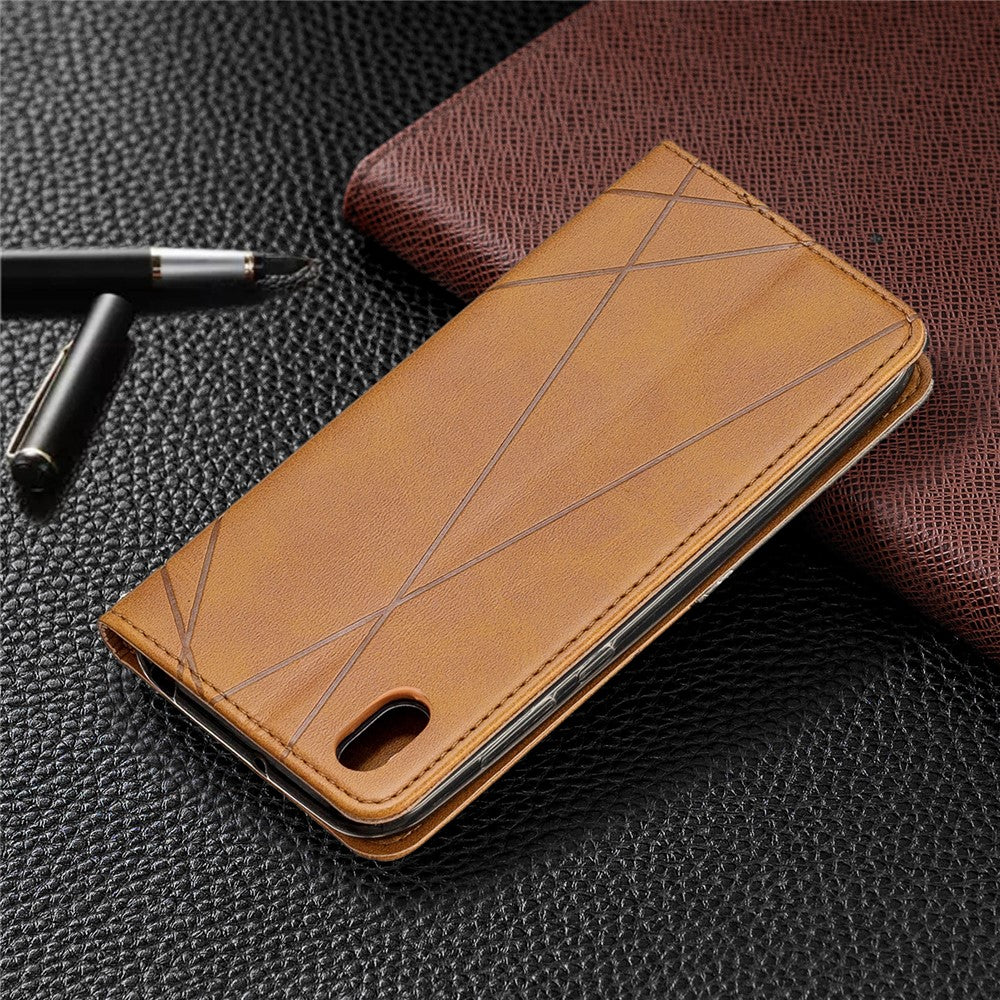 Geometric Pattern Leather Card Holder Case for Huawei Y5 (2019) / Honor 8S
