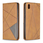 Geometric Pattern Leather Card Holder Case for Huawei Y5 (2019) / Honor 8S