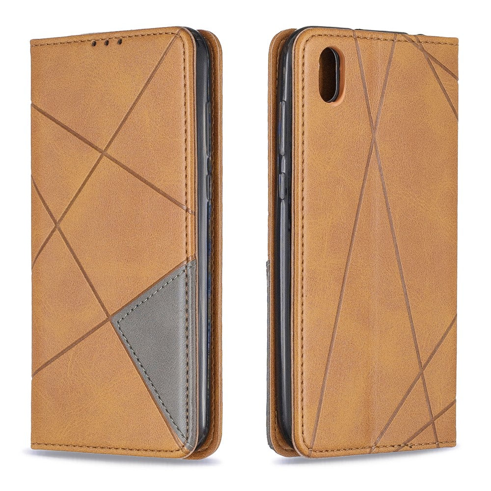 Geometric Pattern Leather Card Holder Case for Huawei Y5 (2019) / Honor 8S