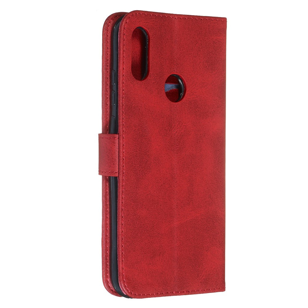 Læderpung med lynlåslomme og standfunktion til Huawei Y6 (2019, med fingeraftrykssensor)/Y6 Prime (2019)/Honor 8A
