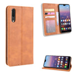 Retro PU-läder plånboksfodral till mobil med stativ till Huawei P20