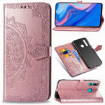 Läderplånboksfodral med präglad mandala och blomma till Huawei Honor 9X (Global)/ Y9 Prime 2019/Enjoy 10 Plus