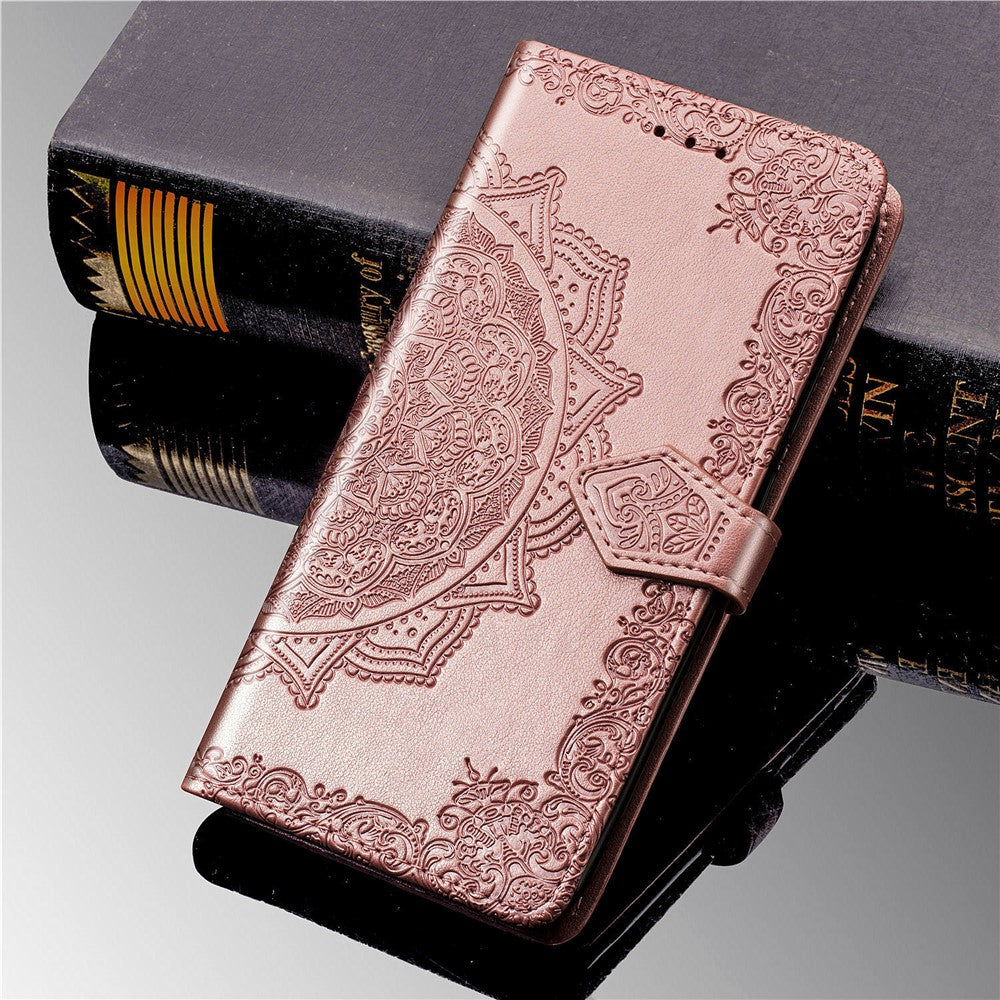 Embossed Mandala Flower Leather Wallet Phone Case for Huawei Honor 9X (Global)/ Y9 Prime 2019 / Enjoy 10 Plus