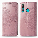 Läderplånboksfodral med präglad mandala och blomma till Huawei Honor 9X (Global)/ Y9 Prime 2019/Enjoy 10 Plus