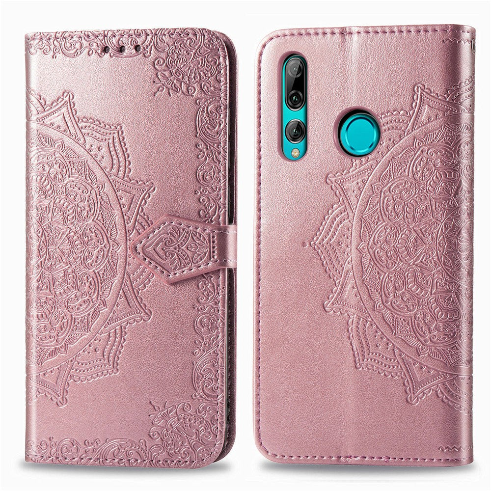 Läderplånboksfodral med präglad mandala och blomma till Huawei Honor 9X (Global)/ Y9 Prime 2019/Enjoy 10 Plus