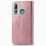 Läderplånboksfodral med präglad mandala och blomma till Huawei Honor 9X (Global)/ Y9 Prime 2019/Enjoy 10 Plus