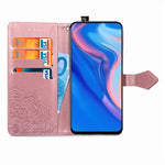 Läderplånboksfodral med präglad mandala och blomma till Huawei Honor 9X (Global)/ Y9 Prime 2019/Enjoy 10 Plus