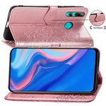 Läderplånboksfodral med präglad mandala och blomma till Huawei Honor 9X (Global)/ Y9 Prime 2019/Enjoy 10 Plus