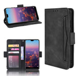 Läderfodral till mobil med plånbok och flera kortfack för Huawei P20