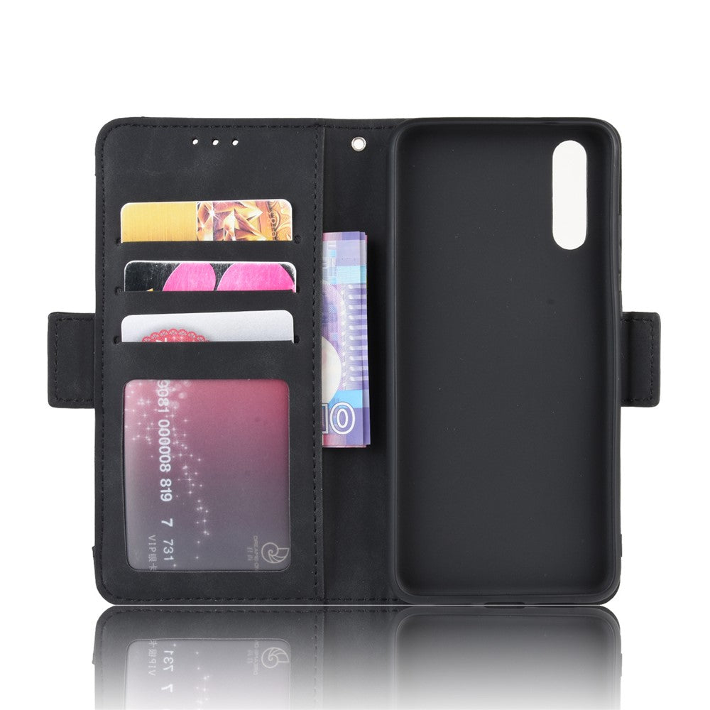 Läderfodral till mobil med plånbok och flera kortfack för Huawei P20