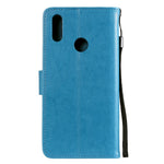 Imprint Flower Leather Wallet Cell Phone Casing Shell for Huawei Y7 (2019)