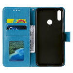 Imprint Flower Leather Wallet Cell Phone Casing Shell for Huawei Y7 (2019)