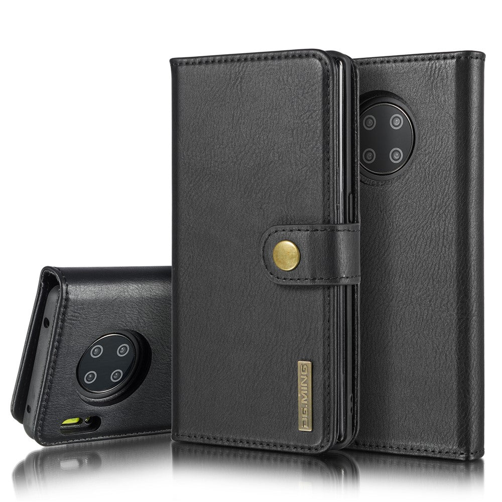 DG.MING Avtagbart 2-i-1-plånboksfodral i splitterläder + PC-bakstycke för Huawei Mate 30 Pro