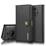 DG.MING Avtagbart 2-i-1-plånboksfodral i splitterläder + PC-bakstycke för Huawei Mate 30 Pro