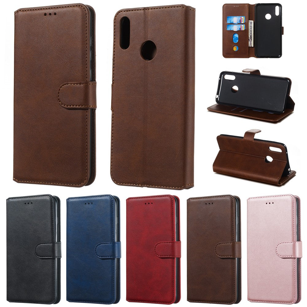Classic Wallet Leather Stand Phone Protective Cover for Huawei Y7 (2019) / Enjoy 9 / Y7 Pro (2019)