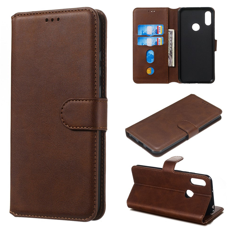 Classic Wallet Leather Stand Phone Protective Cover for Huawei Y6 (2019, with Fingerprint Sensor) / Honor 8A