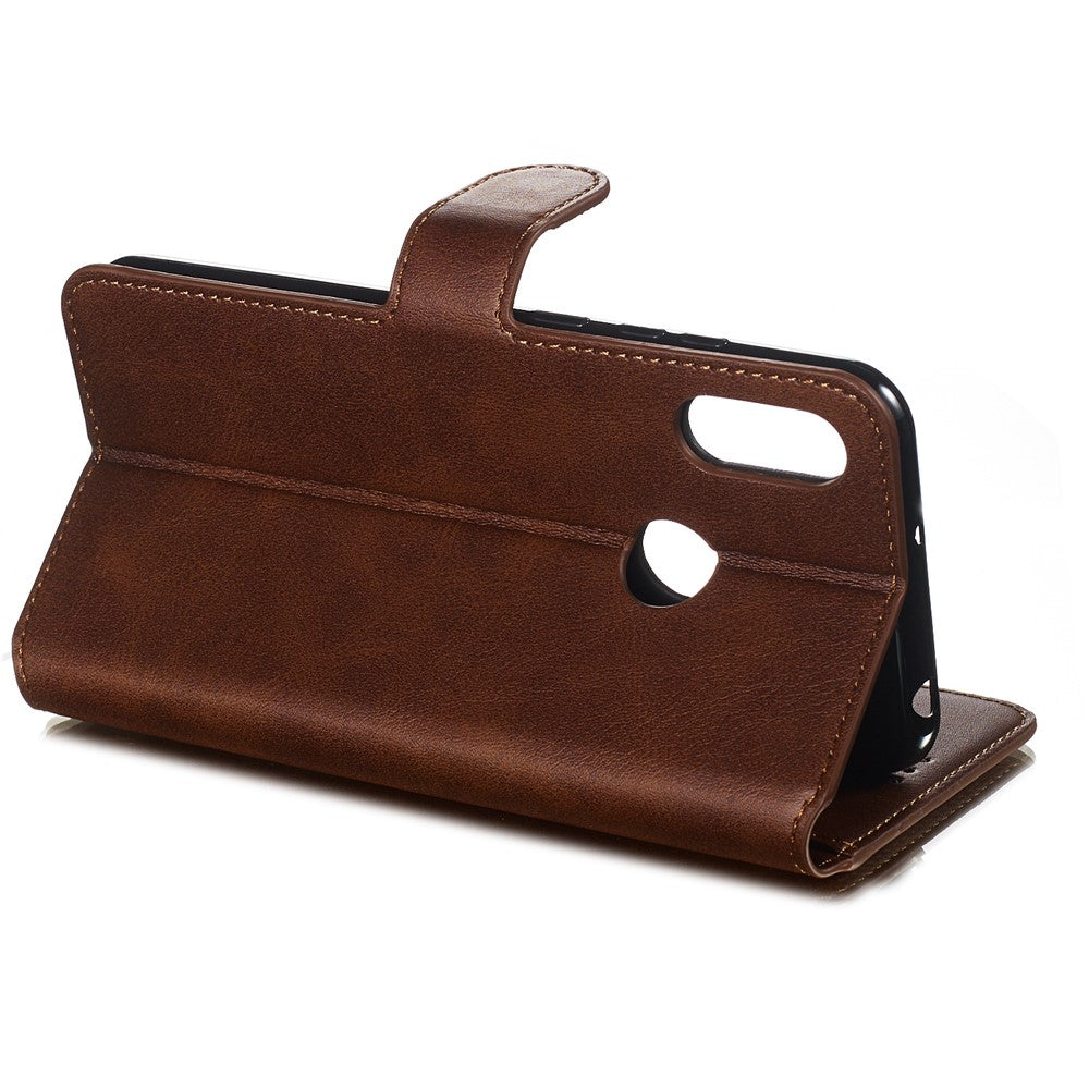 Classic Wallet Leather Stand Phone Protective Cover for Huawei Y6 (2019, with Fingerprint Sensor) / Honor 8A