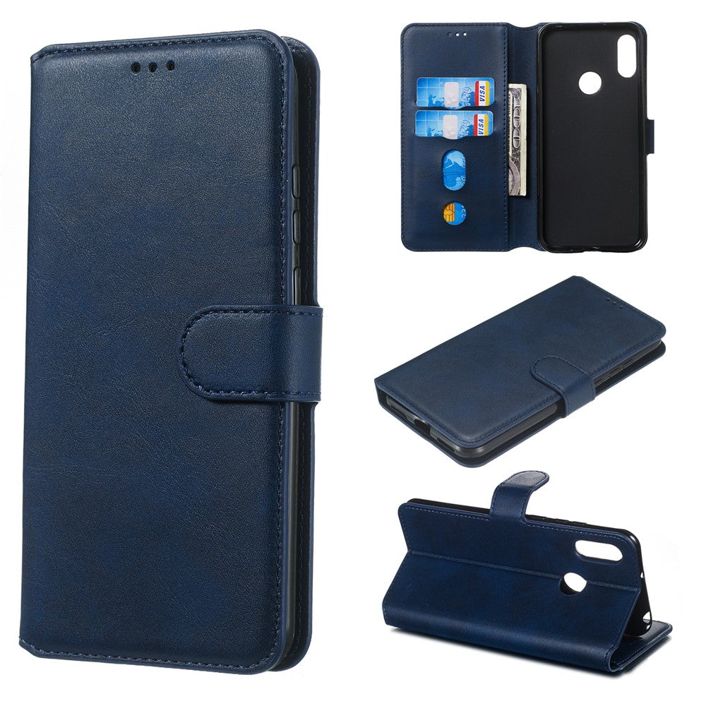 Classic Wallet Leather Stand Phone Protective Cover for Huawei Y6 (2019, with Fingerprint Sensor) / Honor 8A