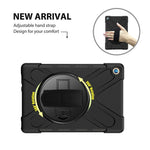 360 graders vridbart stöd PC + silikonkomboskal med handhållarrem och pennfack för Huawei MediaPad M5 10 (10.8") / M5 (Pro) 10.8"