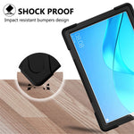360 graders vridbart stöd PC + silikonkomboskal med handhållarrem och pennfack för Huawei MediaPad M5 10 (10.8") / M5 (Pro) 10.8"