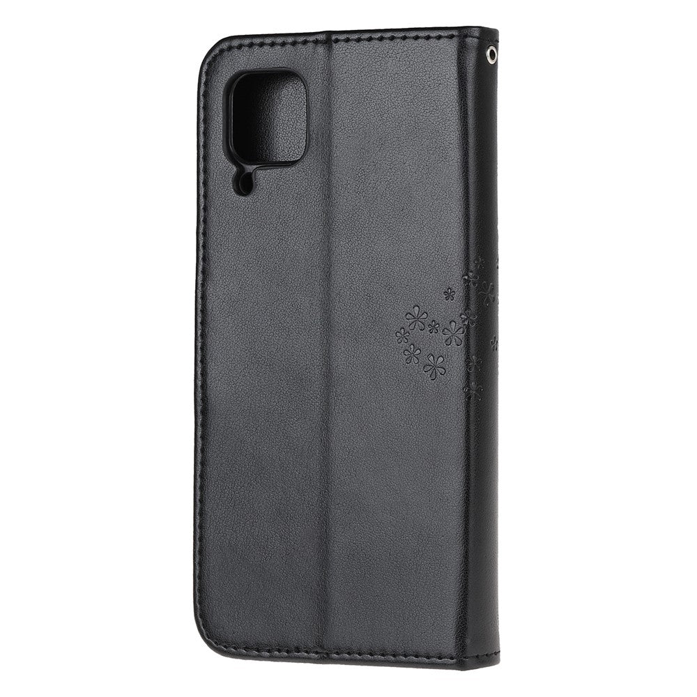 Huawei P40 Lite/nova 7i/nova 6 SE Imprint Tree Owl Läderplånboksfodral