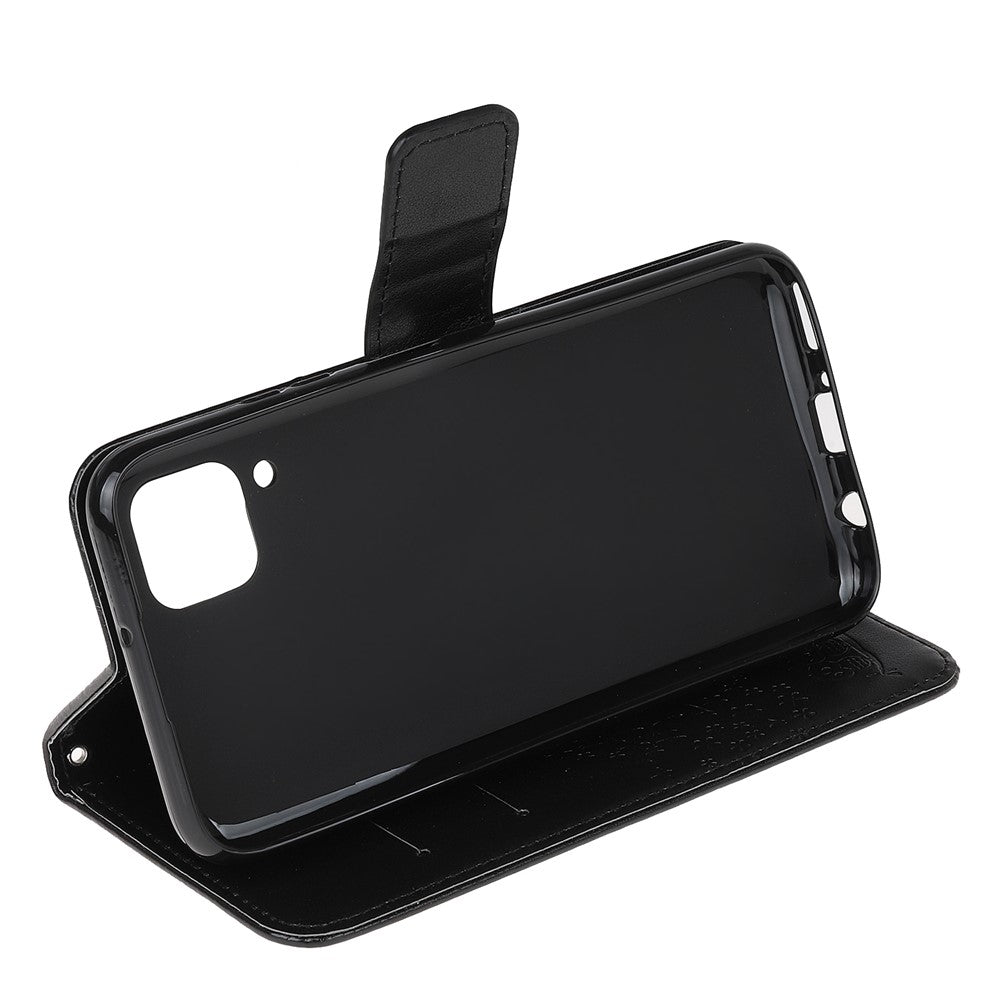 Huawei P40 Lite/nova 7i/nova 6 SE Imprint Tree Owl Läderplånboksfodral
