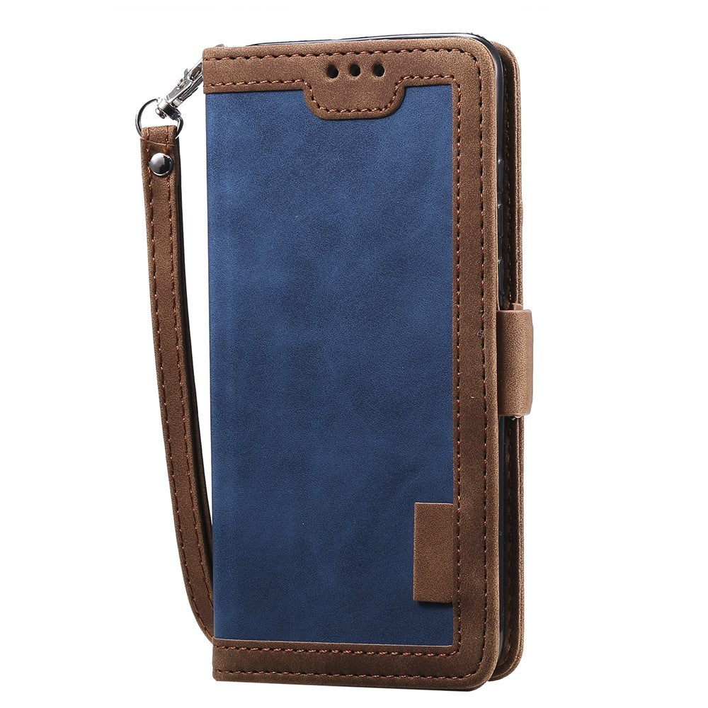 Vintage Splicing Design Wallet Stand Leather Phone Case Shell for Huawei Y7 (2019)