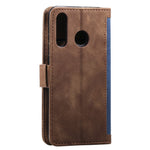 Vintage Splicing Design Wallet Stand Leather Phone Case Shell for Huawei Y7 (2019)