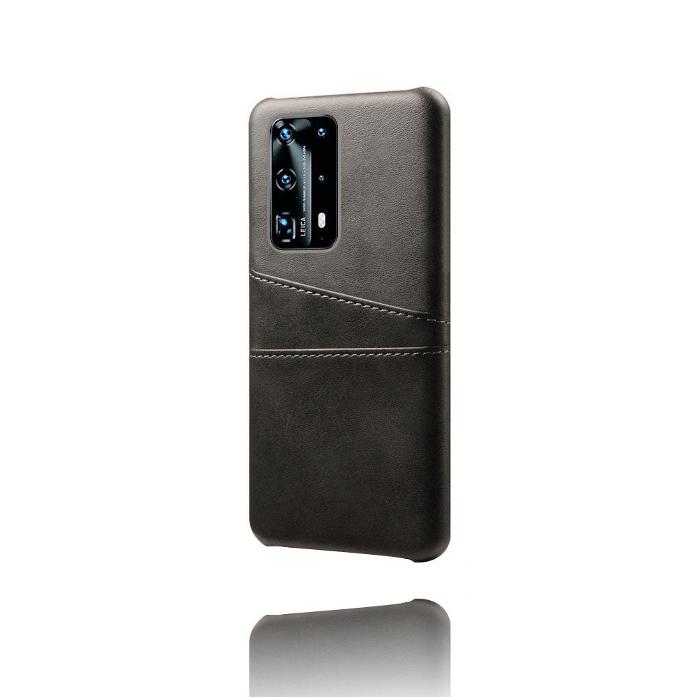 Med dubbla kortplatser i PU-läder och PC-skal för Huawei P40 Pro