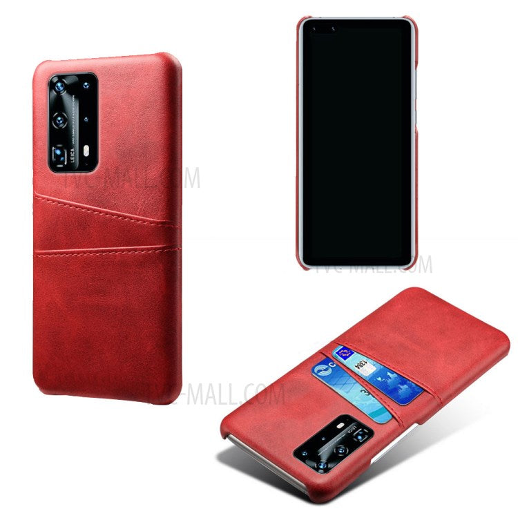 Med dubbla kortplatser i PU-läder och PC-skal för Huawei P40 Pro