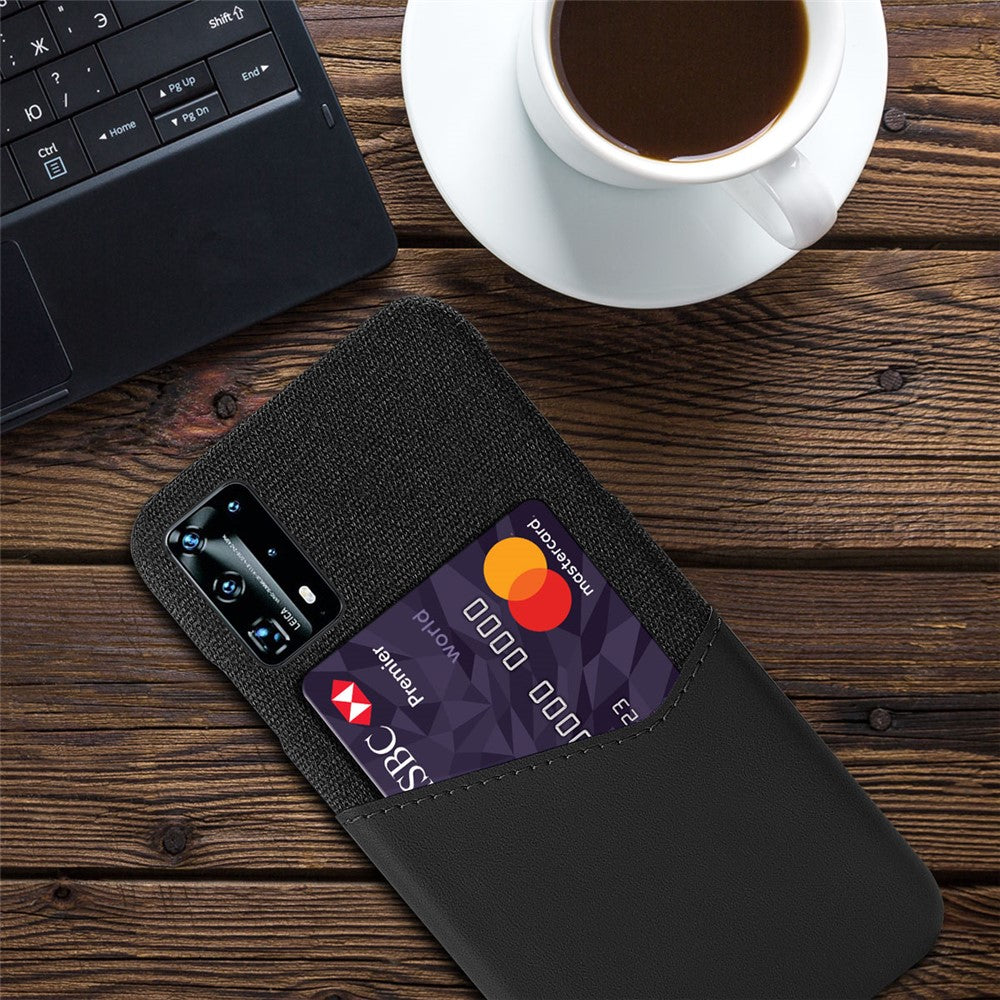 Cloth + PU Leather Coated PC Protection Case with Card Slot for Huawei P40 Pro