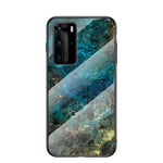 Marmorstruktur i härdat glas + PC + TPU hybridskal för Huawei P40 Pro