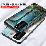 Marmorstruktur i härdat glas + PC + TPU hybridskal för Huawei P40 Pro