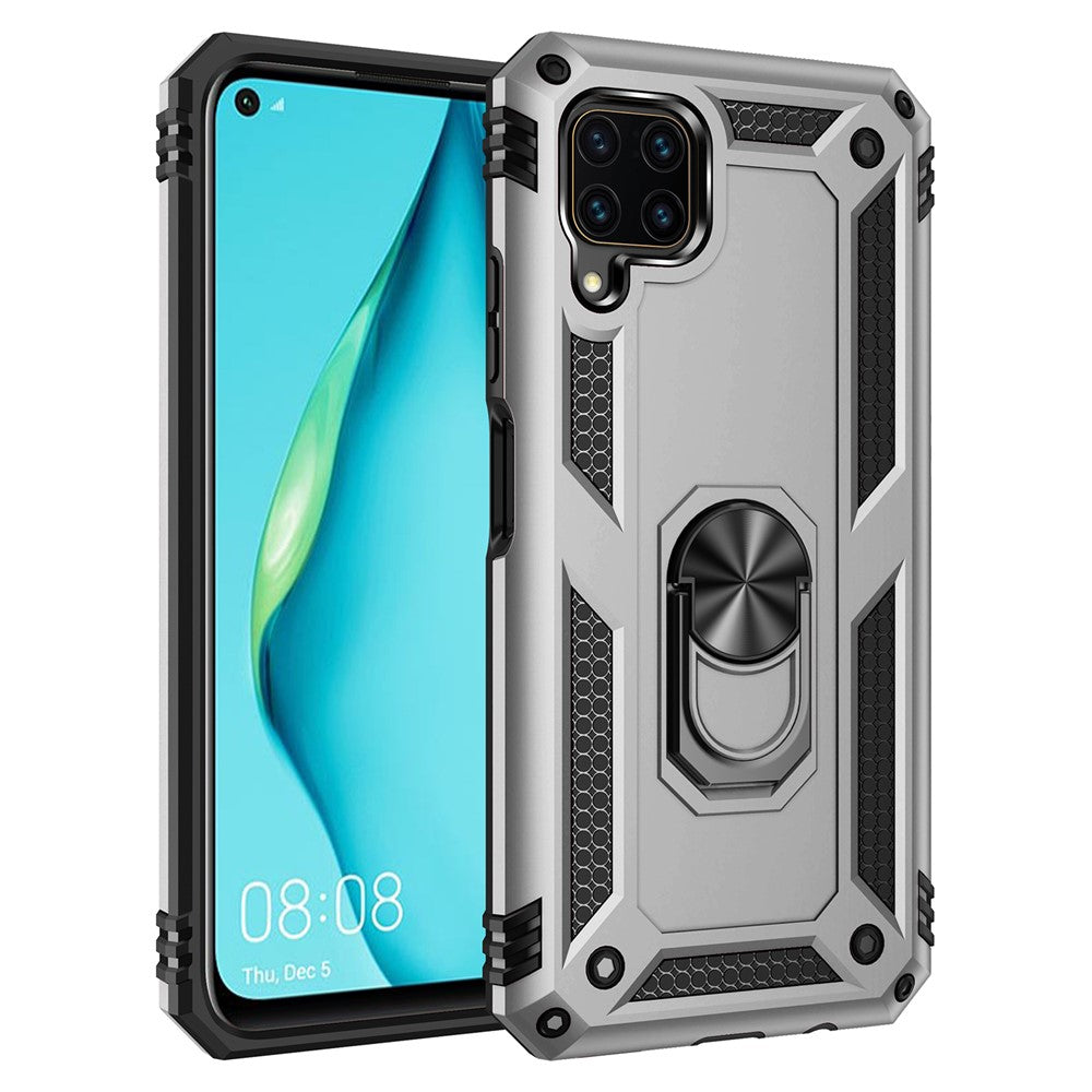 Med ringstöd Armor-skal PC TPU Combo-skydd för Huawei P40 lite/nova 6 SE/Nova 7i