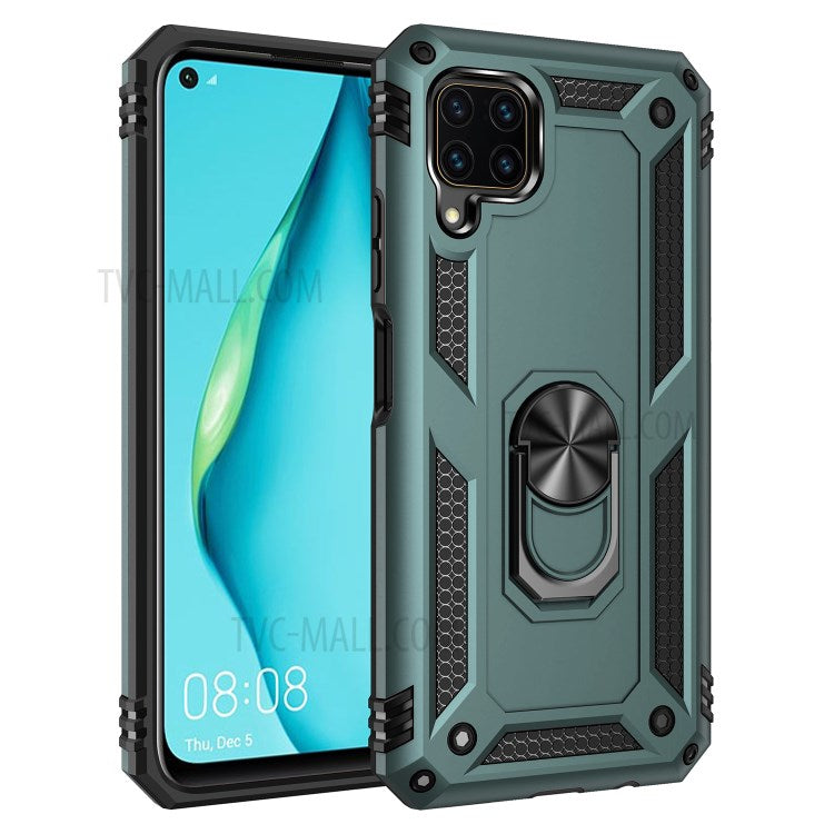 Med ringstöd Armor-skal PC TPU Combo-skydd för Huawei P40 lite/nova 6 SE/Nova 7i