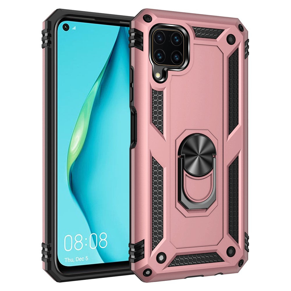 Med ringstöd Armor-skal PC TPU Combo-skydd för Huawei P40 lite/nova 6 SE/Nova 7i