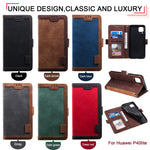 Retro Style Splicing Leather Wallet Cover Stand Phone Case for Huawei P40 lite/nova 6 SE/Nova 7i