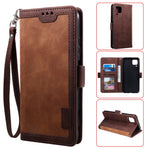 Retro Style Splicing Leather Foldable Phone Case for Huawei P40 lite/nova 6 SE/Nova 7i