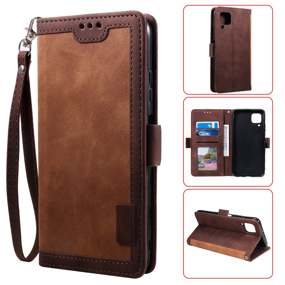 Retro Style Splicing Leather Foldable Phone Case for Huawei P40 lite/nova 6 SE/Nova 7i