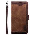 Retro Style Splicing Leather Wallet Cover Stand Phone Case for Huawei P40 lite/nova 6 SE/Nova 7i