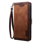 Retro Style Splicing Leather Wallet Cover Stand Phone Case for Huawei P40 lite/nova 6 SE/Nova 7i