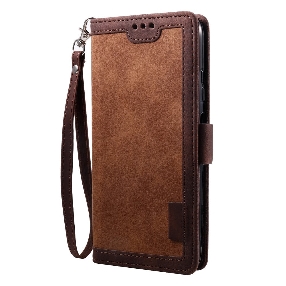 Retro Style Splicing Leather Foldable Phone Case for Huawei P40 lite/nova 6 SE/Nova 7i