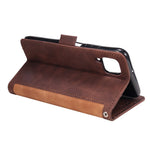 Retro Style Splicing Leather Foldable Phone Case for Huawei P40 lite/nova 6 SE/Nova 7i